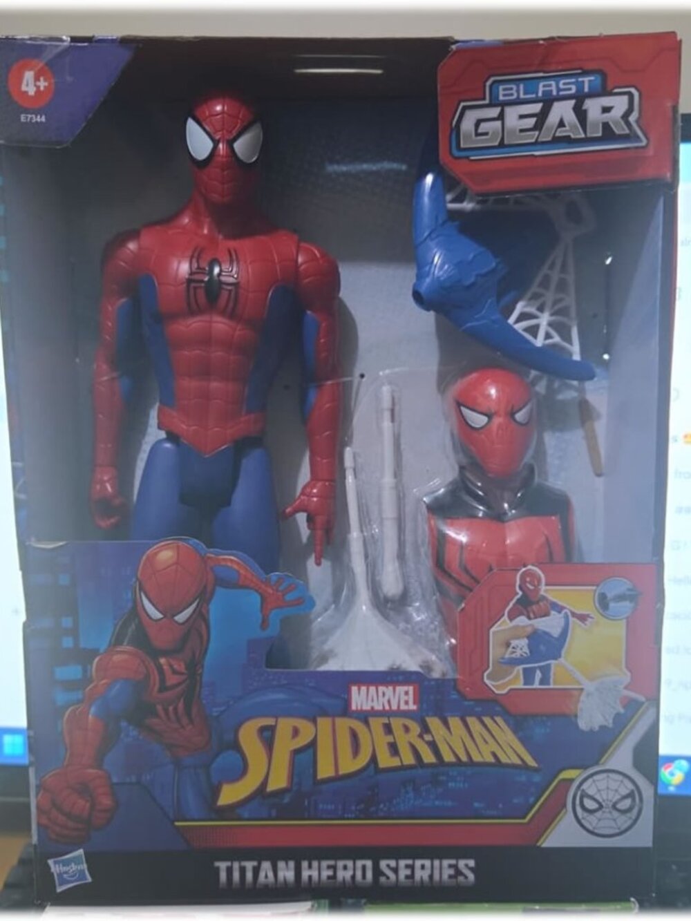 Marvel Spider-Man Titan Hero Series Blast Gear Action Figure Toy with Blaster